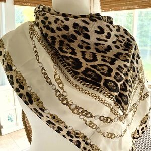 NEW!  ROBERTO CAVALLI Animal Print Silk Scarf